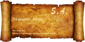Stenger Alex névjegykártya